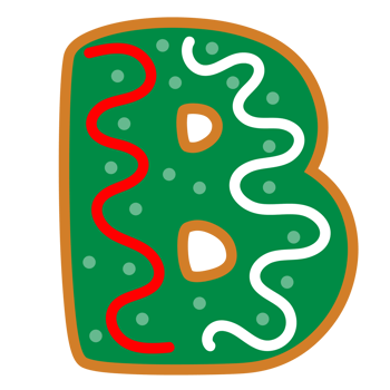 Christmas alphabets with Donut style png