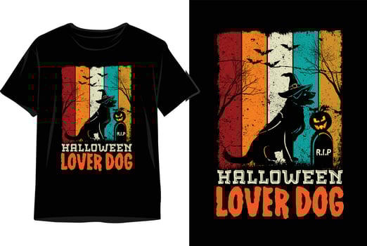 Halloween Lover Dog Halloween t shirt design vector