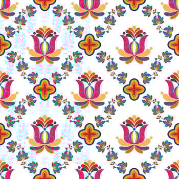 Ikat ethnic seamless pattern decoration design. Aztec fabric carpet boho mandalas textile decor wallpaper. Tribal native motif flower decorative traditional embroidery vector illustrated background