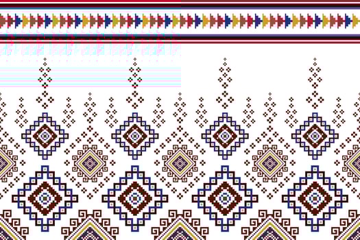 Ikat ethnic seamless pattern decoration design. Aztec fabric carpet boho mandalas textile decor wallpaper. Tribal native motif flower decorative traditional embroidery vector illustrated background