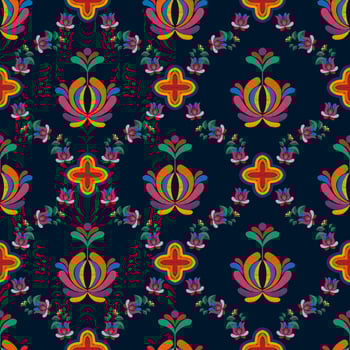 Ikat ethnic seamless pattern decoration design. Aztec fabric carpet boho mandalas textile decor wallpaper. Tribal native motif flower decorative traditional embroidery vector illustrated background