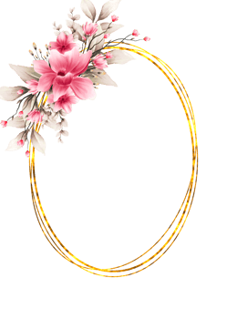 Watercolor flower frame png
