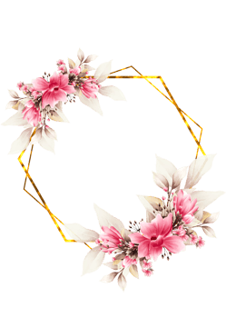 Watercolor flower frame png