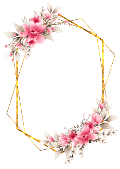 Watercolor flower frame png