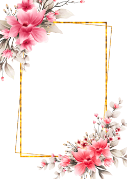 Watercolor flower frame png