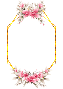 Watercolor flower frame png
