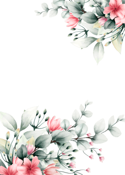 watercolor flower frame with text space png