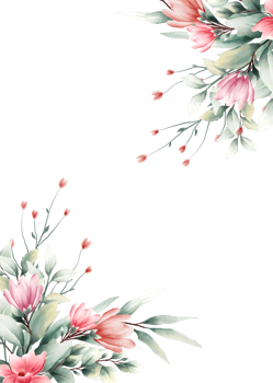 watercolor flower frame with text space png