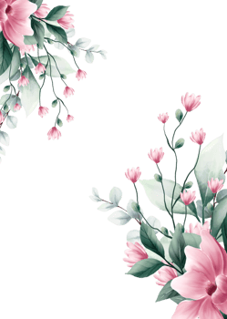 watercolor flower frame with text space png