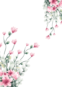 watercolor flower frame with text space png