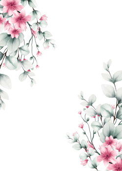 watercolor flower frame with text space png