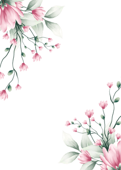 watercolor flower frame with text space png
