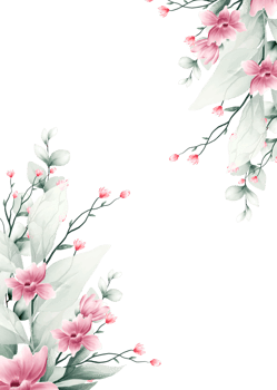 watercolor flower frame with text space png