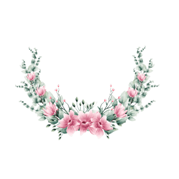 Watercolor floral wreath png