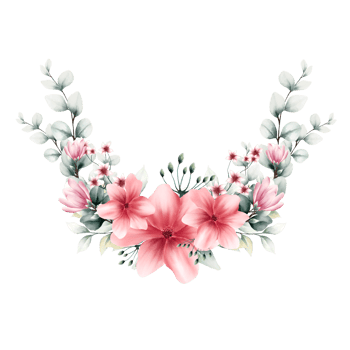 Watercolor floral wreath png
