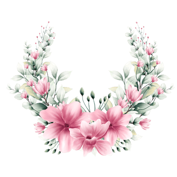 Watercolor floral wreath png