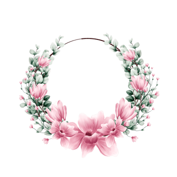 Watercolor floral wreath png
