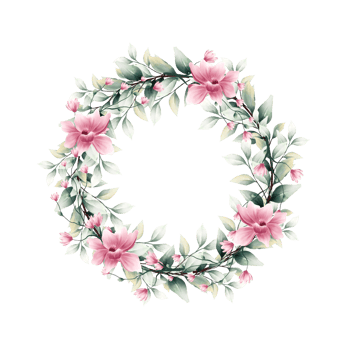 Watercolor floral wreath png
