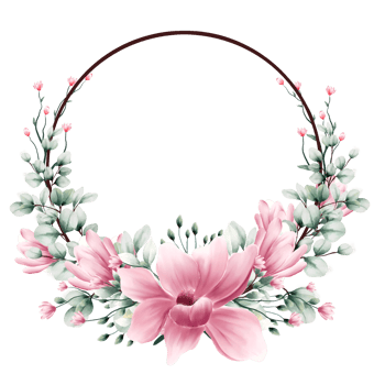 Watercolor floral wreath png