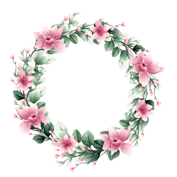Watercolor floral wreath png