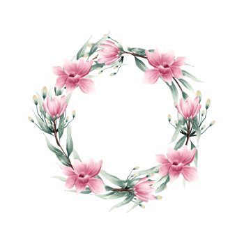 Watercolor floral wreath png