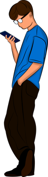 drawing business man holding smart phone illustration concept business with phone connection png