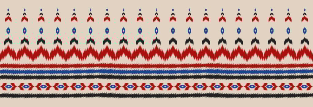 Border ethnic ikat pattern art. Fabric Indian style. Geometric striped oriental. vector