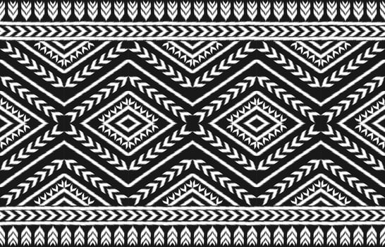 Carpet ethnic tribal pattern art. Geometric ethnic ikat seamless pattern traditional. vector