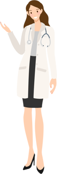 young happy doctors couple cartoon flat style png