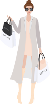 beautiful wealthy girl shopping brand name png