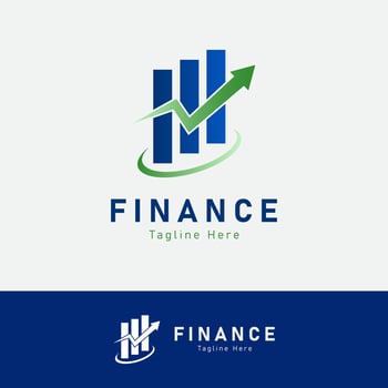 Finance diagram and arrow logo vector