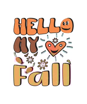 fall and autumn lettering, fall and autumn isolated hand drawn groovy typography vintage t-shirt design, vintage style t-shirt design, retro print design, groovy style motivational Quotes design. vector