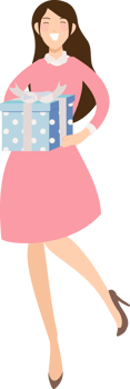 happy young women shopping in blue and pink tone png