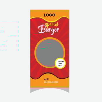 Food roll banner template design vector