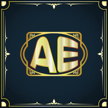 Initial letter AE royal luxury logo template vector