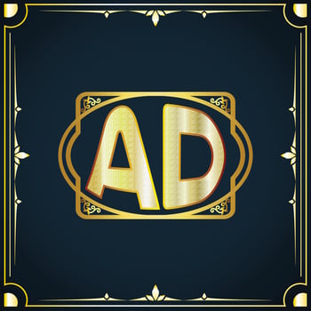 Initial letter AD royal luxury logo template vector
