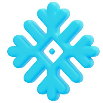 snowflake 3d render icon illustration png