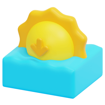 sunset 3d render icon illustration png