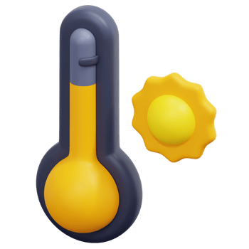 heat 3d render icon illustration png