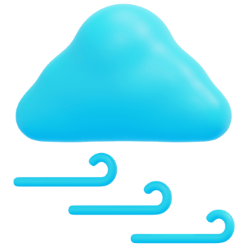 windy 3d render icon illustration png