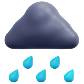 heavy rain 3d render icon illustration png