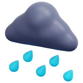 heavy rain 3d render icon illustration png