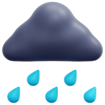 heavy rain 3d render icon illustration png