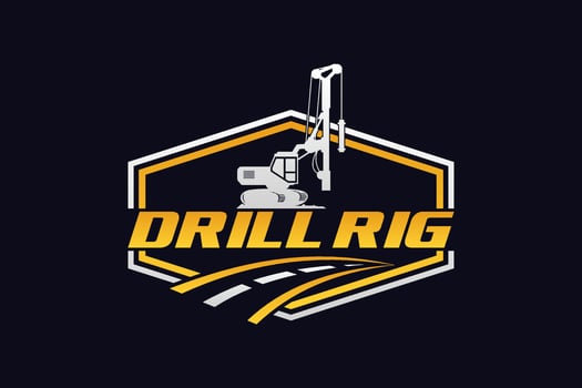 Drill Rig logo template vector. Heavy equipment logo vector for construction company. Creative Drill Rig illustration for logo template.