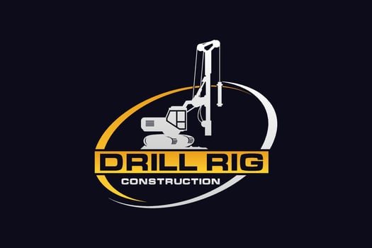 Drill Rig logo template vector. Heavy equipment logo vector for construction company. Creative Drill Rig illustration for logo template.