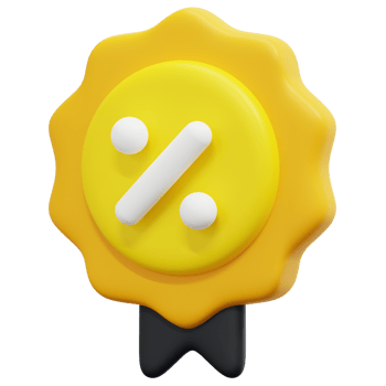 discount badge 3d render icon illustration png