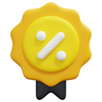 discount badge 3d render icon illustration png
