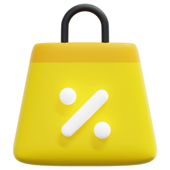 shopping bag 3d render icon illustration png
