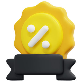 discount 3d render icon illustration png