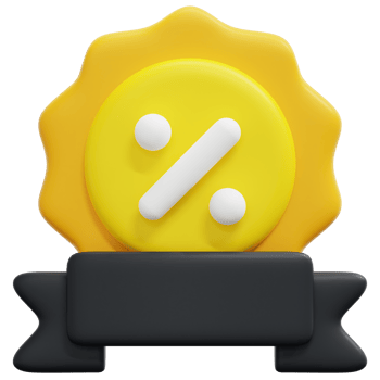 discount 3d render icon illustration png